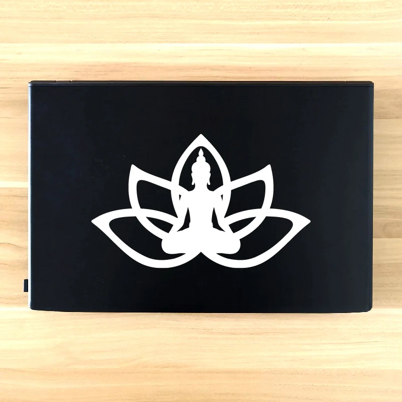 Сидячая Будда цветок лотоса виниловая художественная наклейка украшение окна