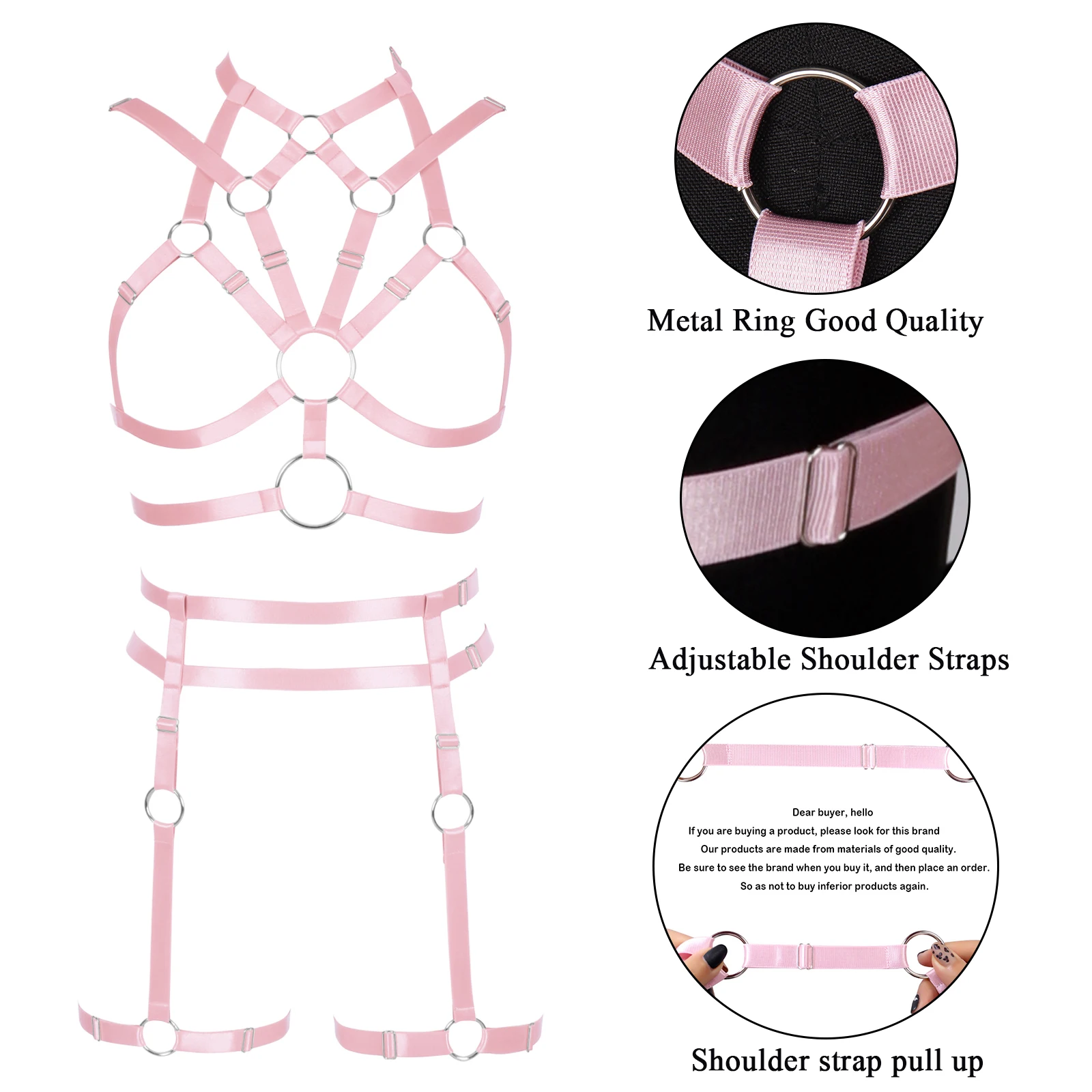 

Pink Harness Fashion Lady Women's Underwear Fetish Lingerie Bondage Set Adjust Waist Suspender Wedding Garter Costume Sword Belt