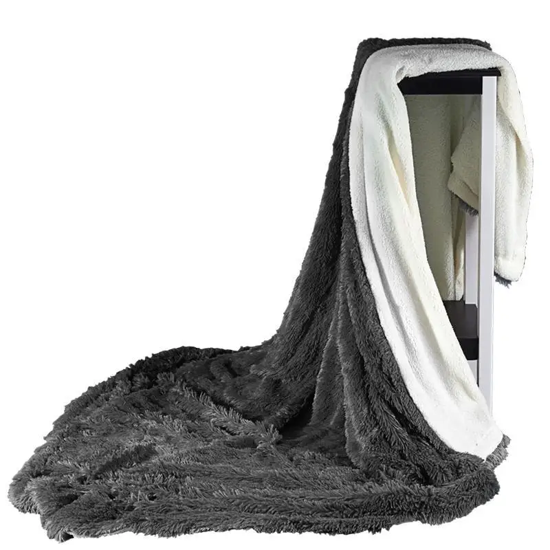 40 серый синий искусственный мех одеяло флисовое мягкое теплое покрывало для