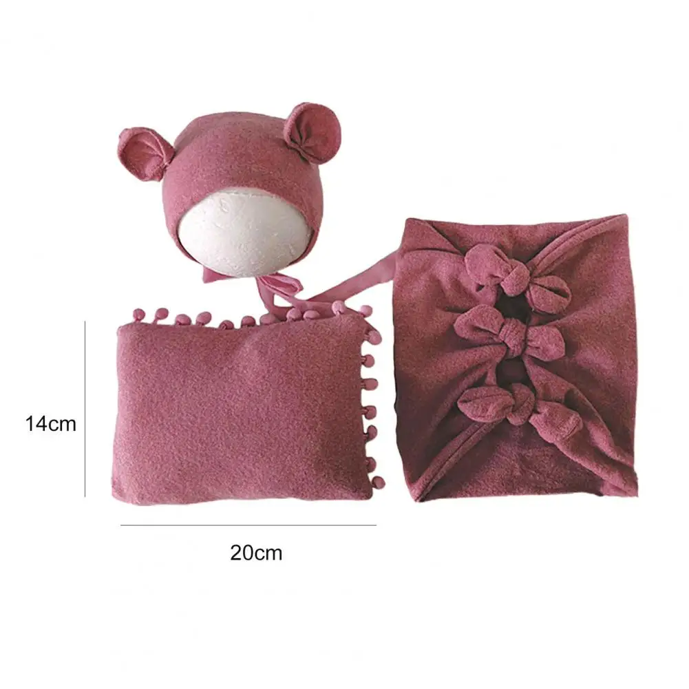 3 unids/set fotograf&iacute;a ropa caliente c&oacute;modo forma Linda beb&eacute; saco de dormir beb&eacute; reci&eacute;n nacido saco de dormir suave almohada Arco-Nudo secreto-5