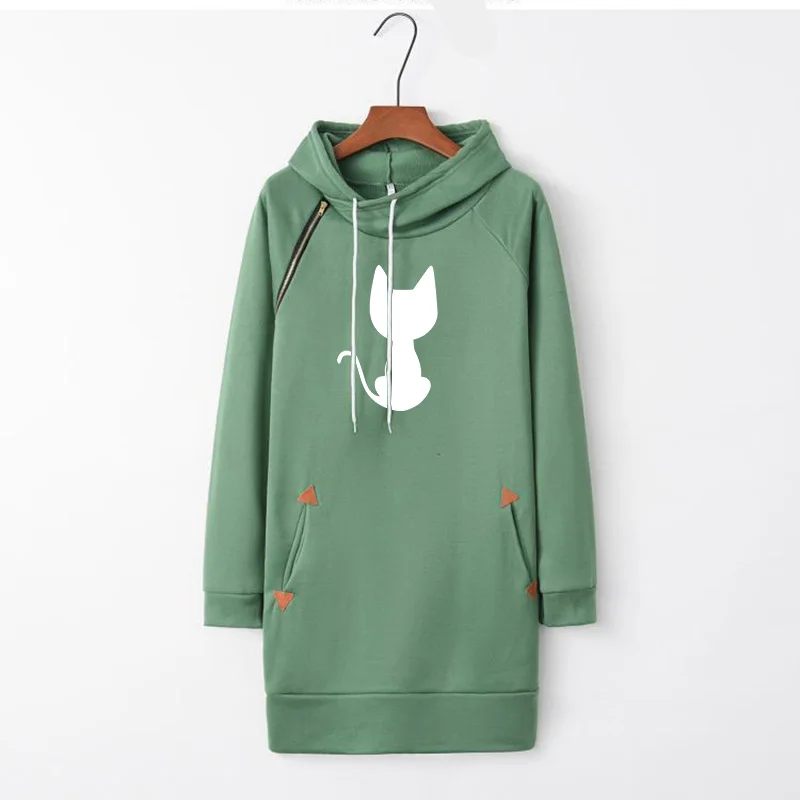 Женское платье-свитшот с длинным рукавом и капюшоном | Женская одежда