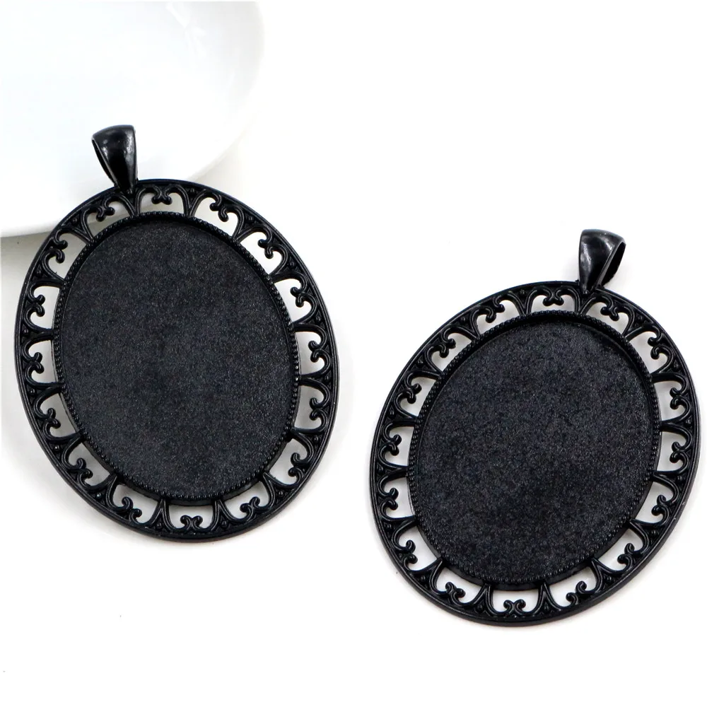 Новая мода 5 шт 30x40 мм Внутренний размер античный посеребренный Бронзовый черный