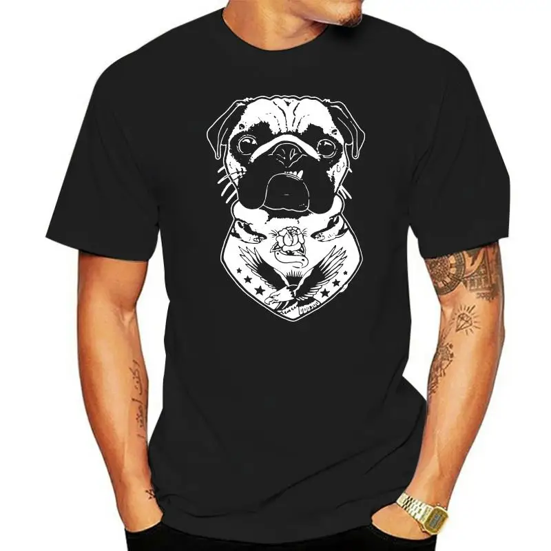 

Men tshirt Tattooed Dog Pug Unisex T Shirt women T-Shirt tees top