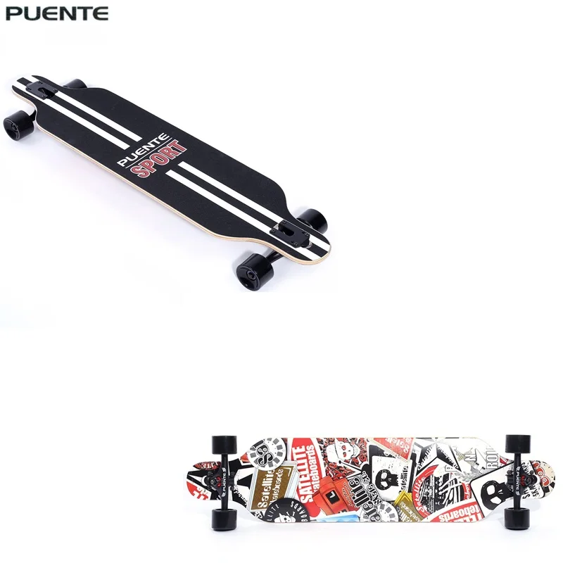 Модный скейтборд PUENTE длинный четырехколесный роликовый скутер дорожные