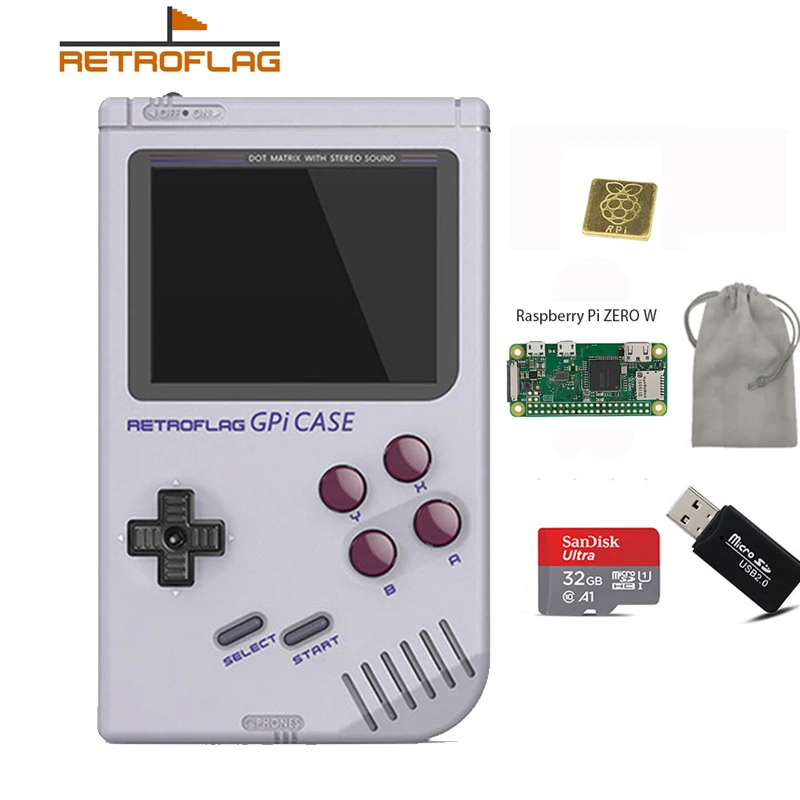 Оригинальный комплект чехол Retroflag GPi с радиатором для Raspberry Pi Zero и W безопасным