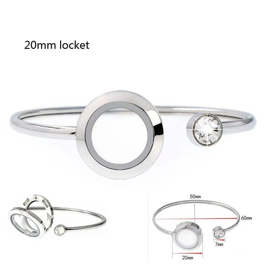 20mm Magnetic 1p живой медальон с памятью, браслет из нержавеющей стали 316L 20 мм/25 мм/30 мм, плавающий медальон, браслет для плавающих шармов, Женские Ювелирные изделия - Окраска металла: 20mm Magnetic