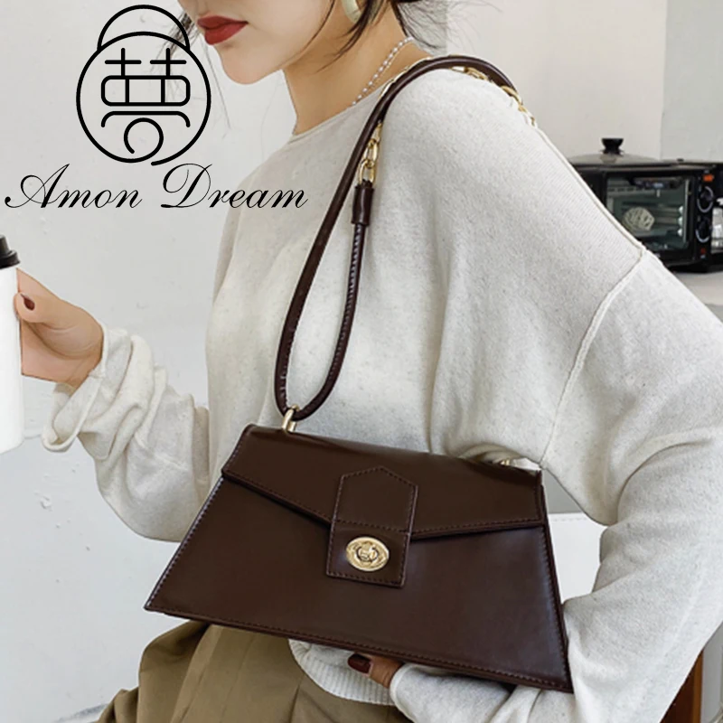 Сумка через плечо женская зимняя из экокожи с клапаном | Багаж и сумки