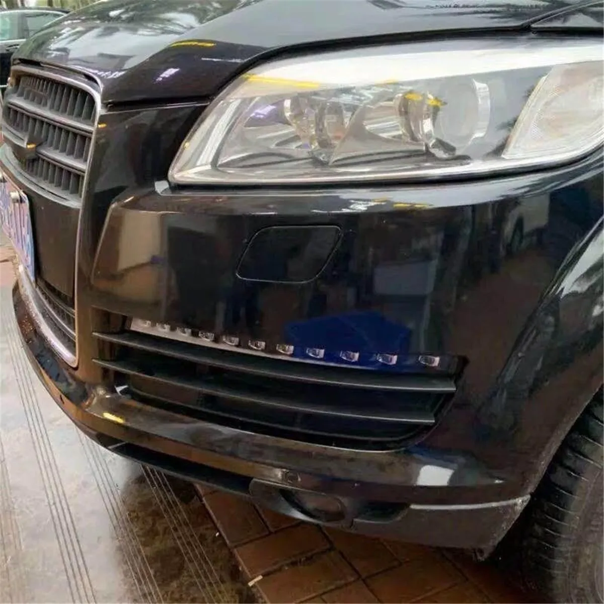 Светодиодный светильник переднего бампера для Audi Q7 2006-2009, противотуманный светильник, дневной ходовой светильник, Drl, мигание, головной светильник, аксессуары