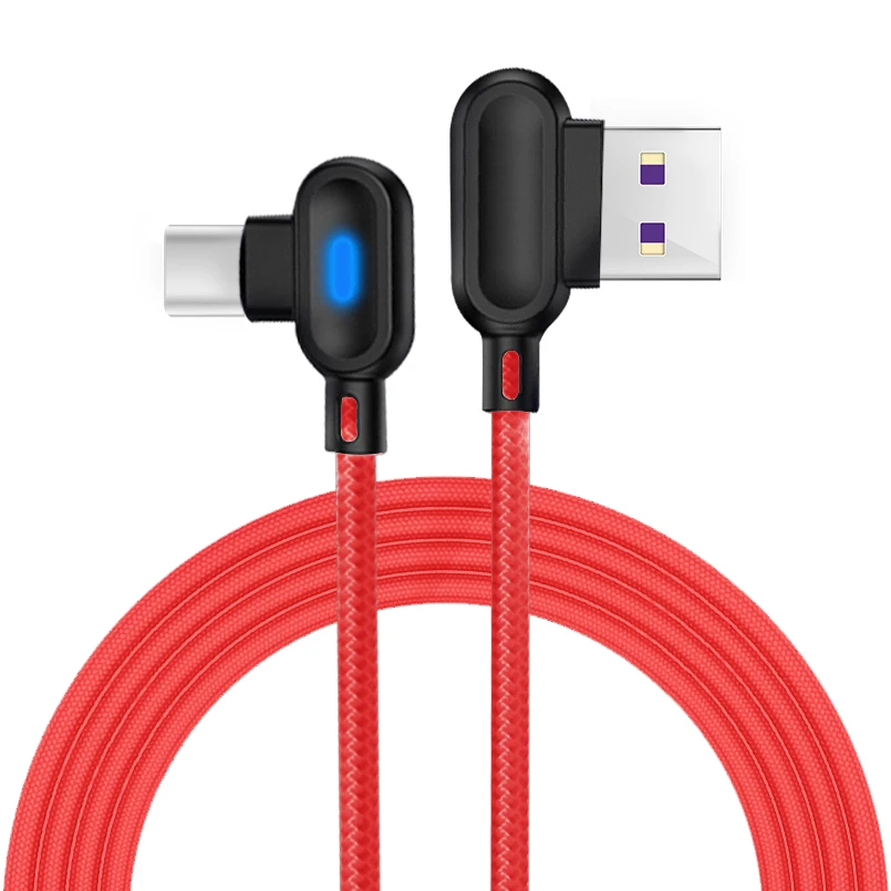 Red 0,25 м usb type C кабель 90 градусов USB A к type C быстрое зарядное устройство для samsung USB C кабель для передачи данных для Xiaomi huawei зарядный шнур провода - Цвет: Red
