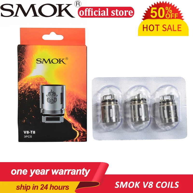 Электронных сигарет Smok V8 Головка Катушки T8 T6 Q4 X4 РБА замена катушки для TFV8 облако