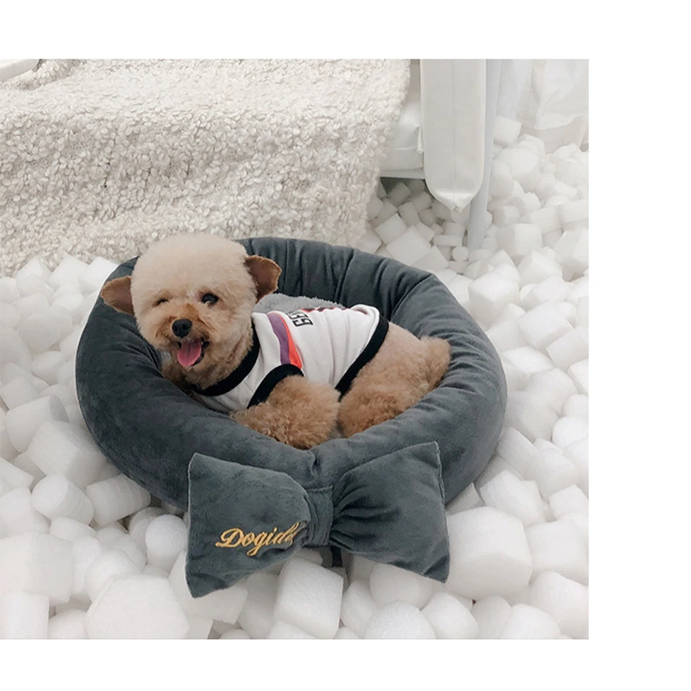 Съемный хлопковый коврик для собак кровати средних и мелких Donut пушистые