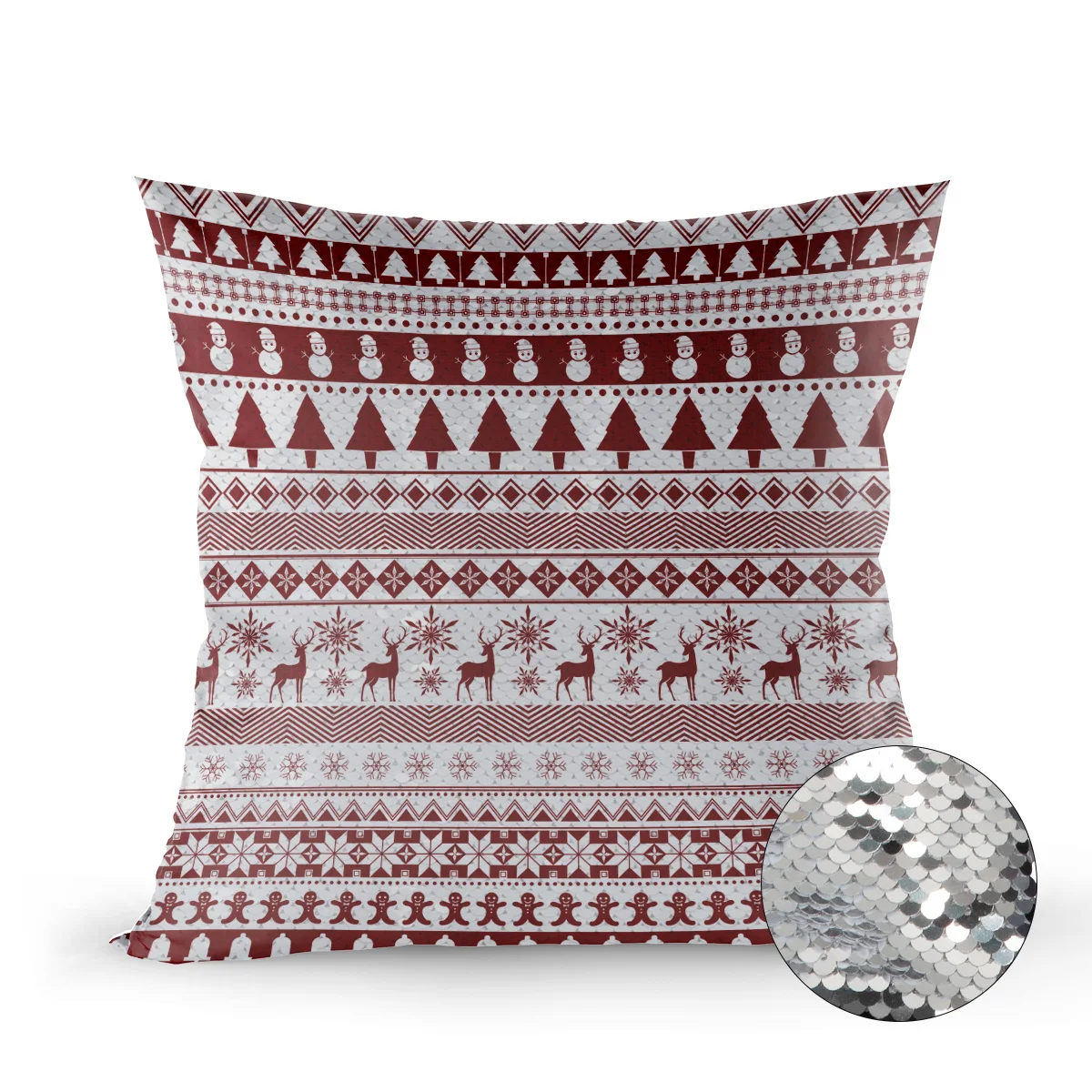 Снеговик елка Рождественская тема Волшебная наволочка блестки бросок для дома