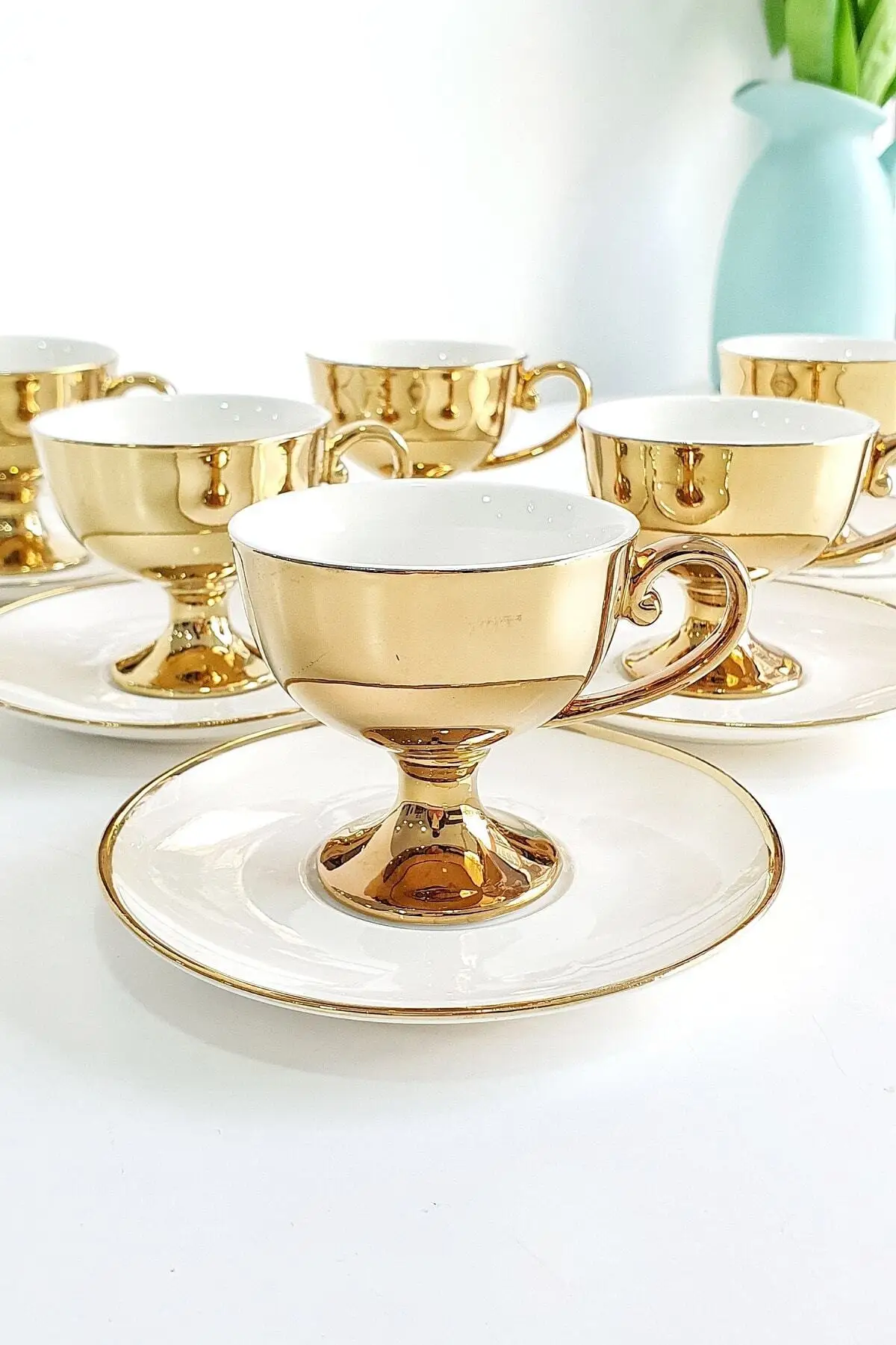 Роскошные золотые и белые флип подставки под телефон 12 шт.|Чашки соусницы| |