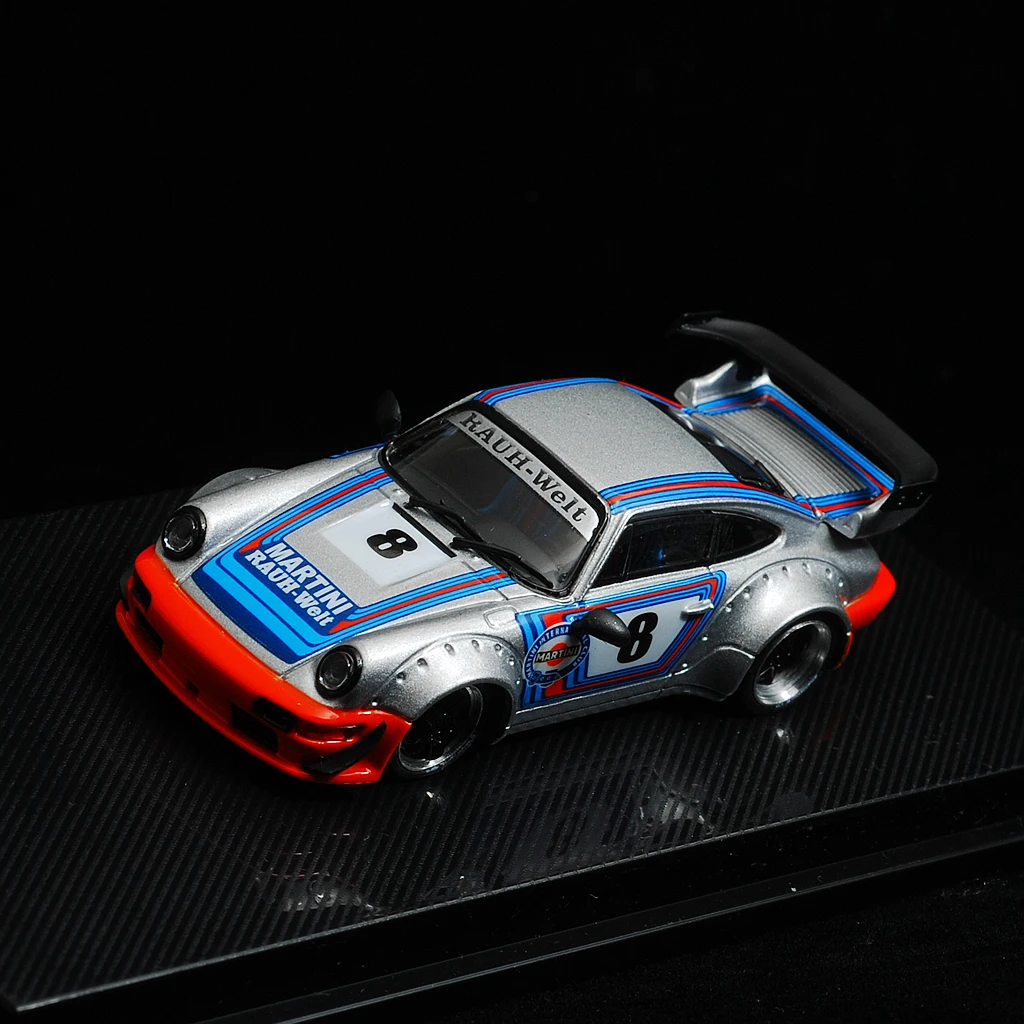 Модель автомобиля 1/64 CM модель Pors RWB 964 MARTINI серебряный литой автомобиль гоночный