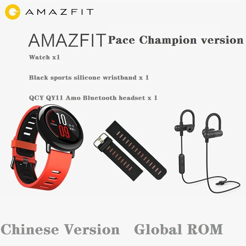Amazfit Pace Champion GPS+GLONASS Information Push Heart Rate Intellingent Monitor For Android 10 Chinese Retail Box Global ROM |