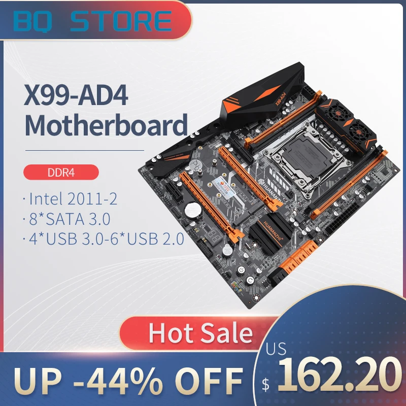Материнская плата HUANANZHI X99 AD4 V2.0 Intel LGA 2011 3 все серии DDR4 RECC128GB M.2 PCI E NVME NGFF ATX Серверная