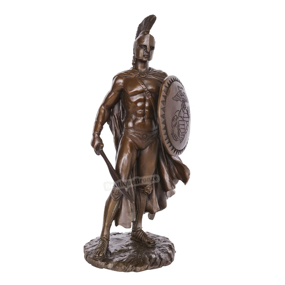 

Sparta Warrior Real Bronze Statue Ancient Greek Spartan Sculpture Exquisite Vintage Western Art Home Decor