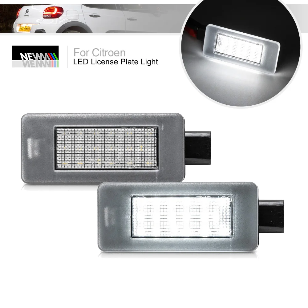 

For Citroen C3 III C4 II Grand Picasso C5 II Aircross Cactus LED License Plate Light Canbus Rear Tag Lamp Registration Lighting