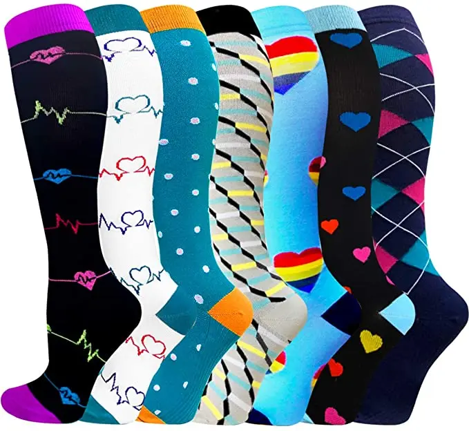 7 Pairs/Set High Quality Durable Mens And Womens Sports Compression Socks Cycling Socks Fit For Running