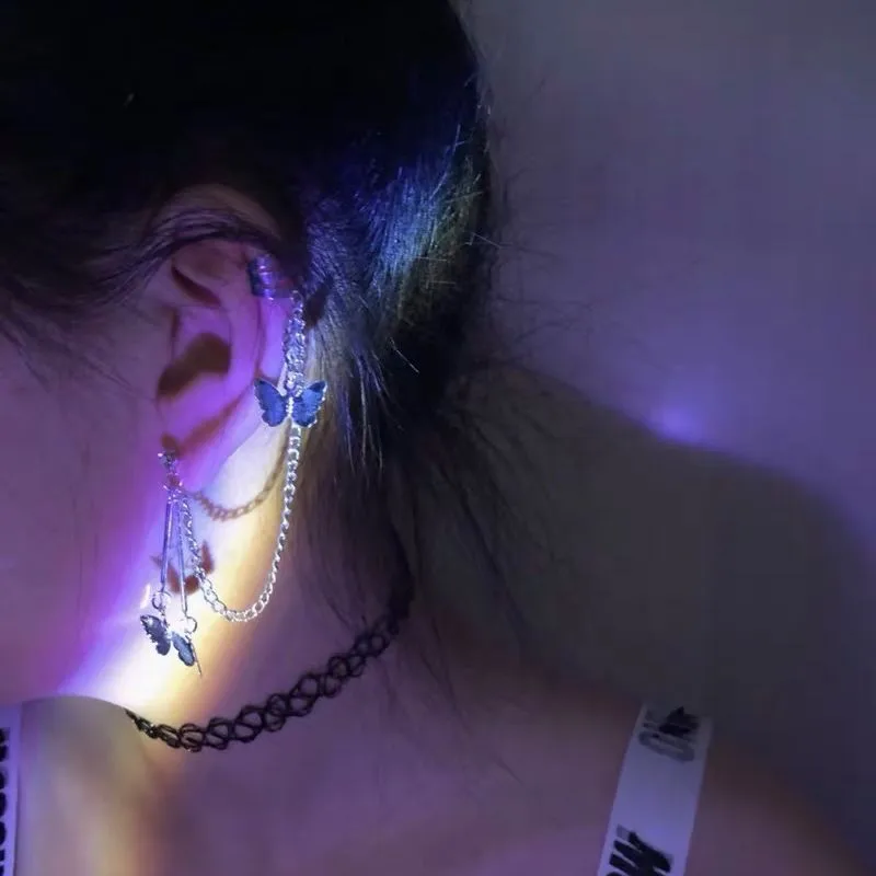 Женские серьги с подвеской элегантные уникальные клипсы в форме бабочки и феи