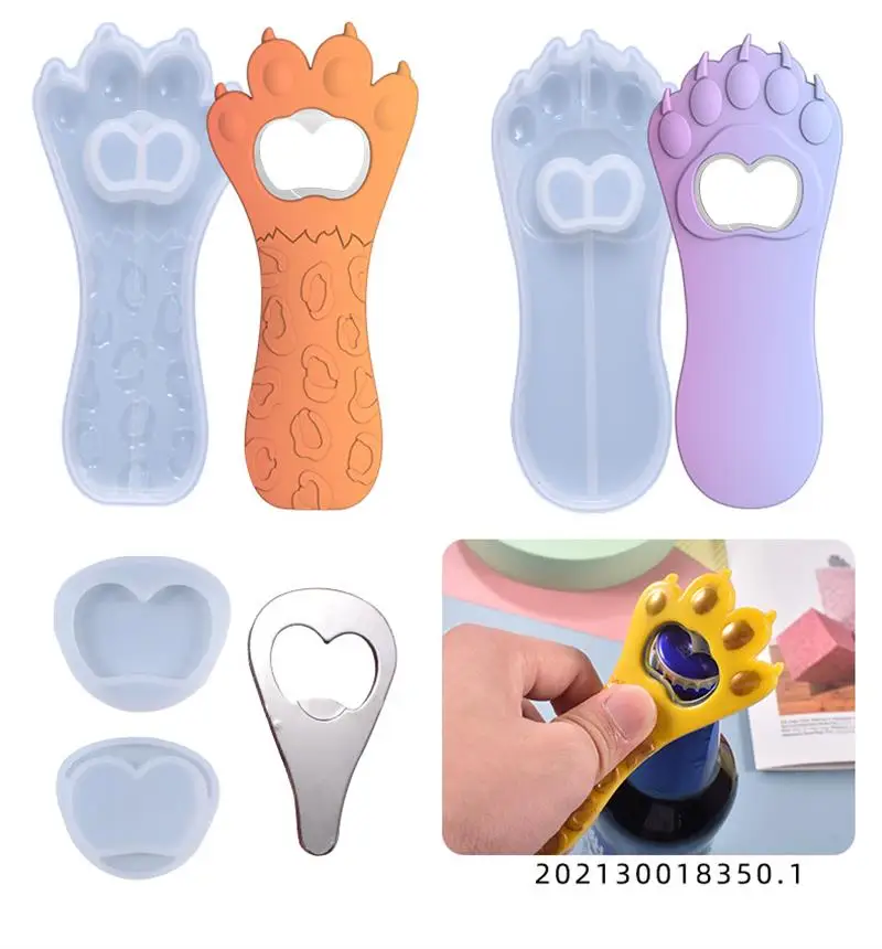 DIY Эпоксидной смолы пива открывалка для бутылок в форме гаечного ключа сухих