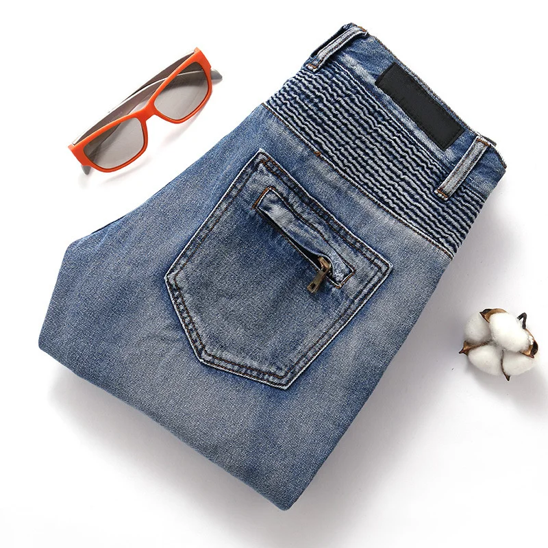 Casual Streetwear Black Slim Fit Jeans Men 2021 Autumn Masculina Letter Jeans Pants Men Trendy Dance Club Skinny Jeans toursers