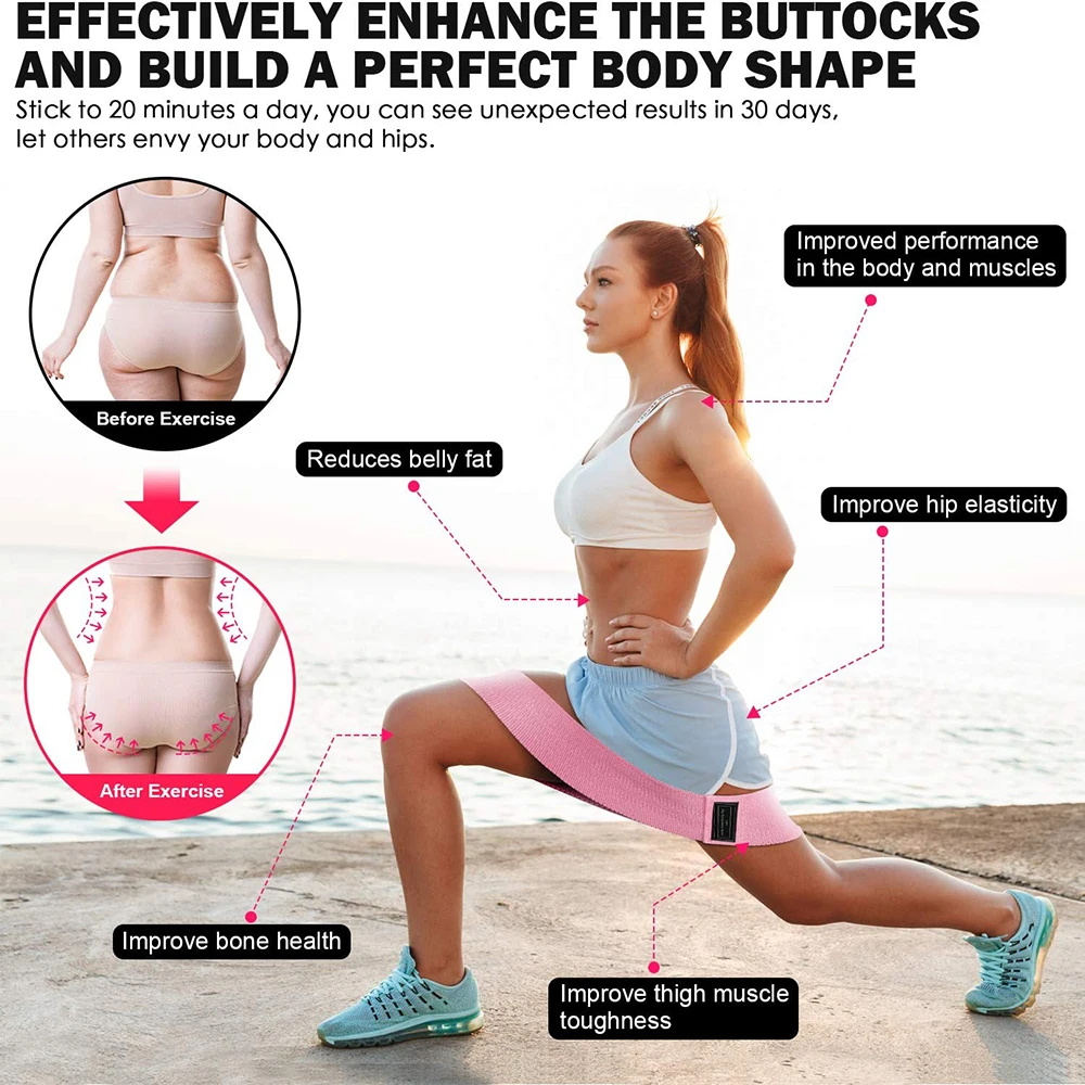 

3pcs Loop Resistance Band Set Workout Fitness Booty Band for Legs Thigh Glute Squat Bands Non Slip Resistance Bands