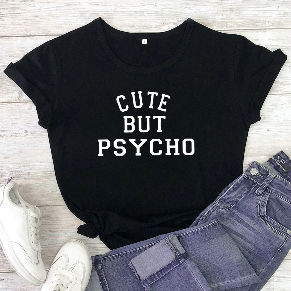 Новинка милая но психочерная женская футболка MUMOU ретро Топ футболки