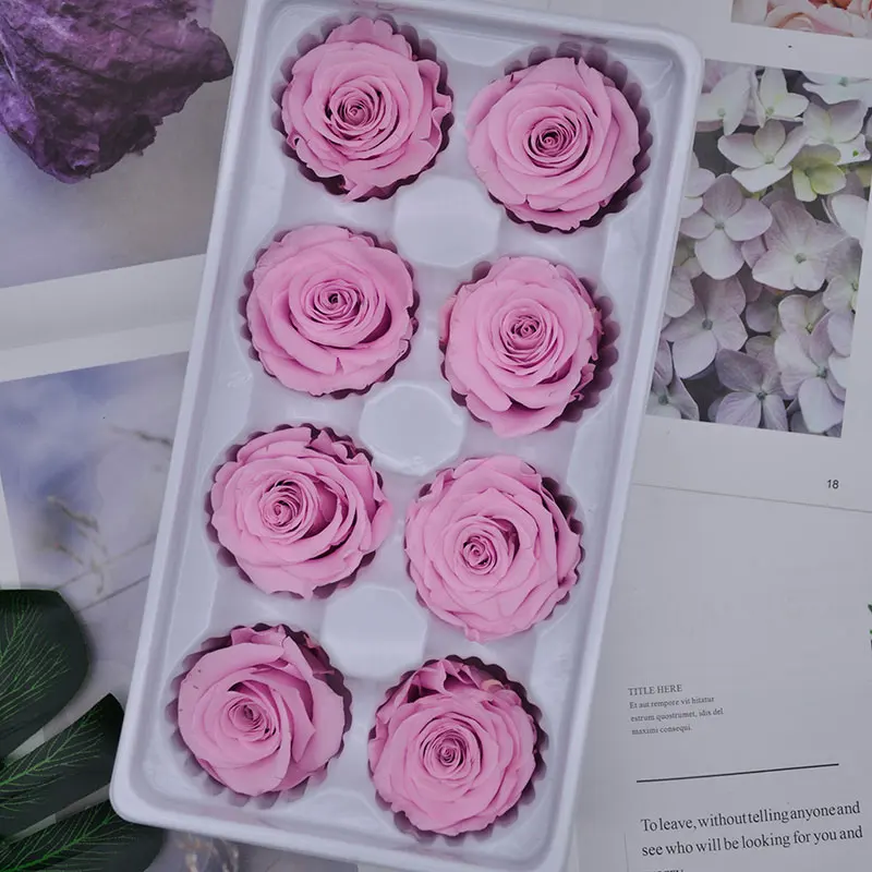 taro purple Свежая консервированная роза цветы бессмертный роза 4-5 см Диаметр День матери DIY Свадебные вечная жизнь цветок Материал подарок 8 шт./кор. уровня B - Цвет: taro purple