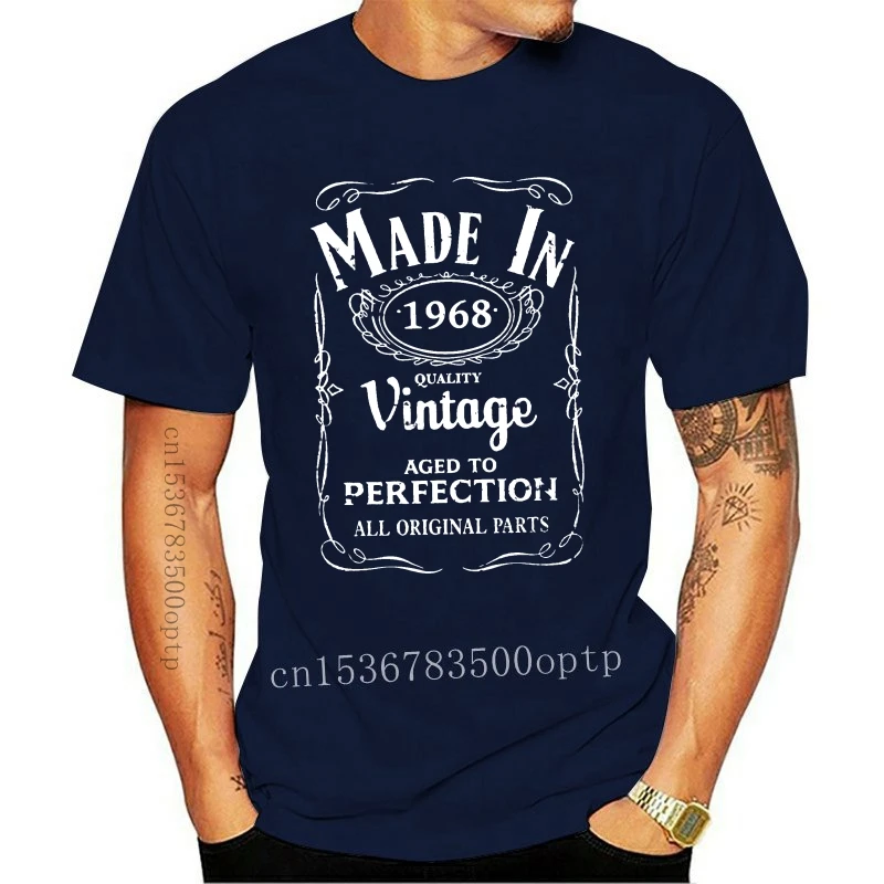 

New Funny Slogan T Shirts Short Men Made In 1968 Born 49Th Year Birthday Age Present Vintage O-Neck Christmas Shirt