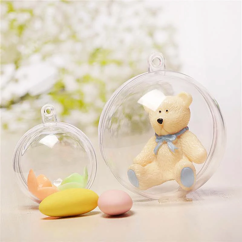 10 шт. большая рождественская елка открытые пластиковые прозрачные украшения шар