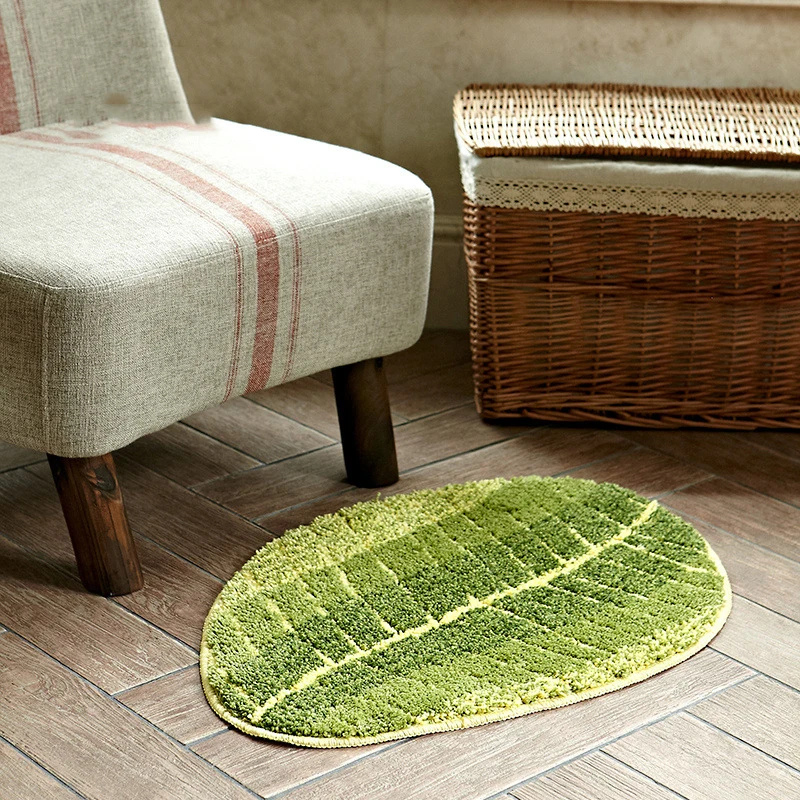 Дизайнерские Противоскользящие коврики с рисунком зеленых листьев для гостиной