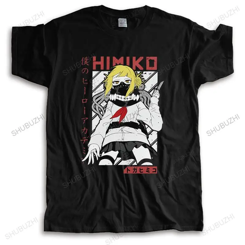 

Retro Boku No Hero Academia Mens T Shirt Pre-shrunk Cotton Anime Manga Himiko Toga Tee Tops Short Sleeve Summer Tshirt Gift