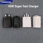 Оригинальное супер быстрое зарядное устройство Samsung 45 Вт, адаптер для быстрой зарядки Великобритании 1 м, Usb Type C PD кабель для Galaxy S21 S20 Ultra Note 10 20 Plus