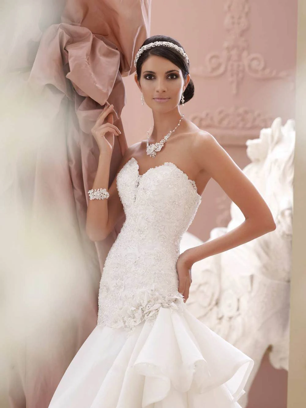 

trouwjurk Wholesale Ruffled Mermaid Luxury Custom Made Plus Size Vintage Satin Lace Appliqued Wedding Dresses brautkleid JAN01