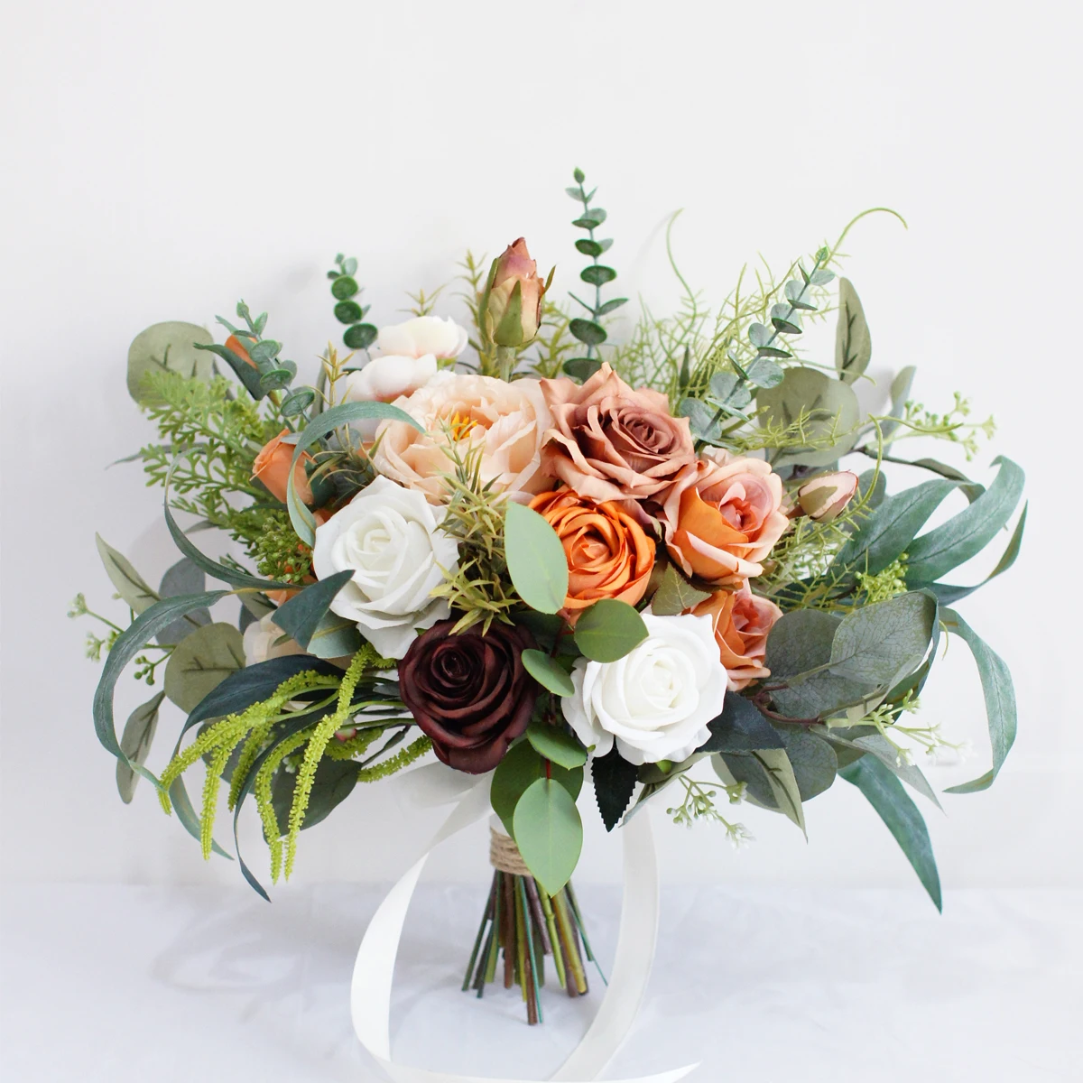 

Bride Wedding Bouquet Bridesmaid Artificial Wedding Flower Vintage Rose Flower Marriage Accessories