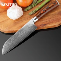 kitchen knife 7 inch professional chef knives japanese vg10 damascus high carbon stainless steel meat santoku knife pakka wood