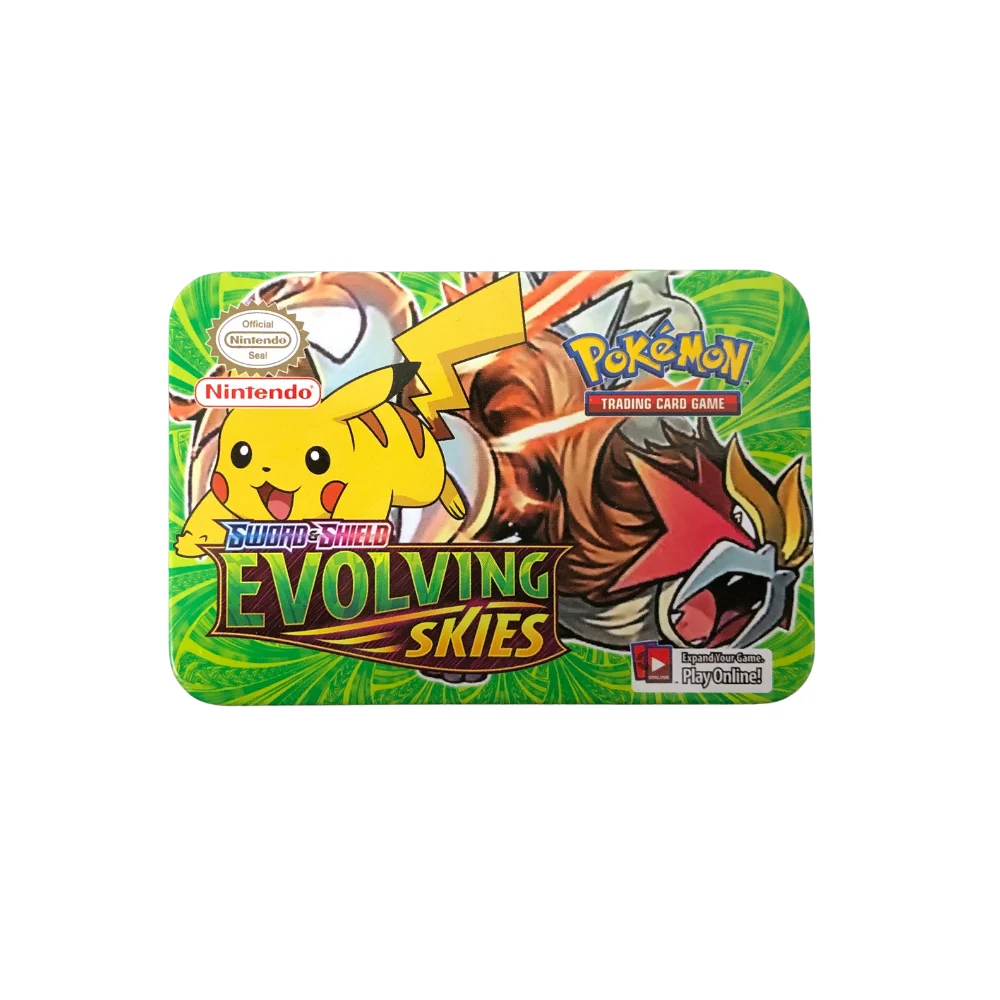 42 шт./компл. карты Pokemon железная коробка TAKARA TOMY боевые игры хобби коллекционные