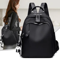 new nylon version high quality fashion casual zip solid color backpack waterproof anti theft woman backpacks bags