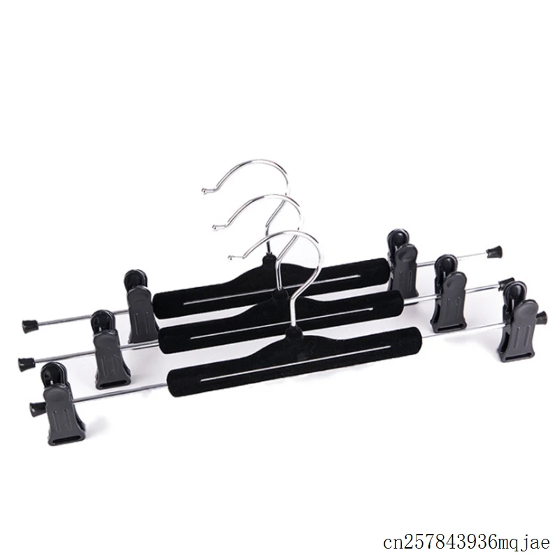 100 шт тканевые вешалки черные стойки держатели Флокированный бархат вешалка с