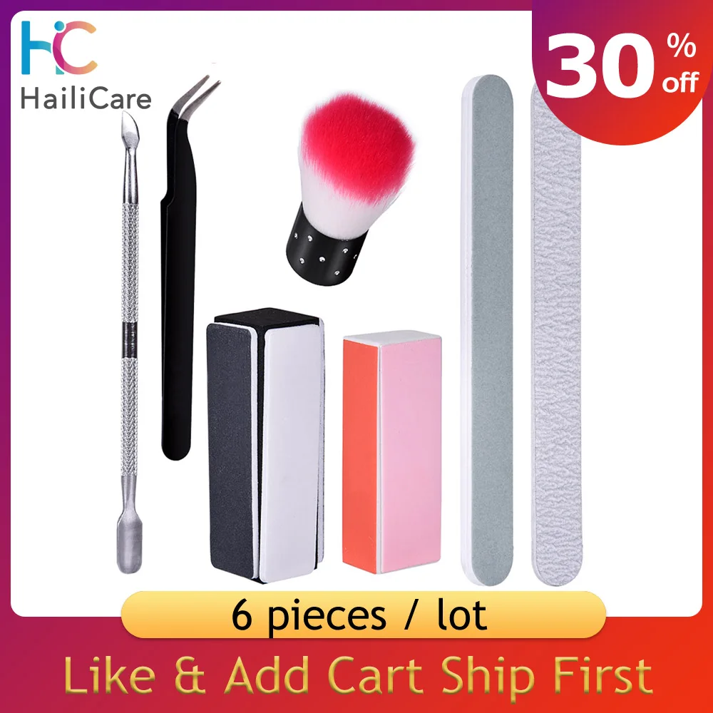 6 шт./7 шт. набор пилок для ногтей Прочный буферный полировщик дизайна зернистость