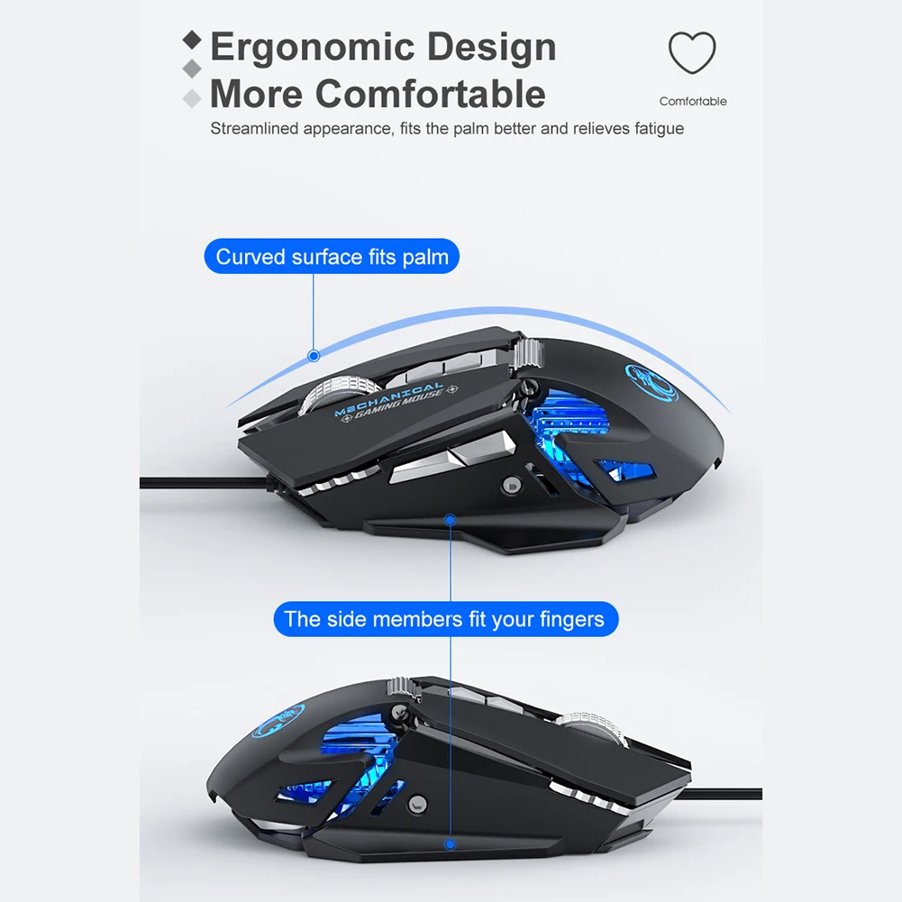 

iMice T96 Mechanical Gaming Mouse RGB 7200 DPI USB Wired Computer Gamer Optical Mice for Laptop PC Game Mouse Programmable