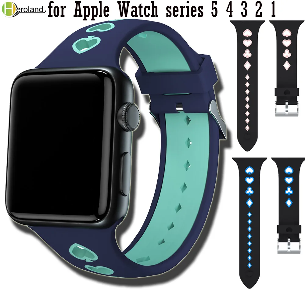 Запасной спортивный силиконовый ремешок Hero Iand для Apple Watch 6 5 4 3 2 1 iWatch band 38 мм 42 44 40