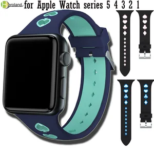 Запасной спортивный силиконовый ремешок Hero Iand для Apple Watch 6 5 4 3 2 1 iWatch band 38 мм 42 мм 44 мм 40 мм браслет ремешок для часов