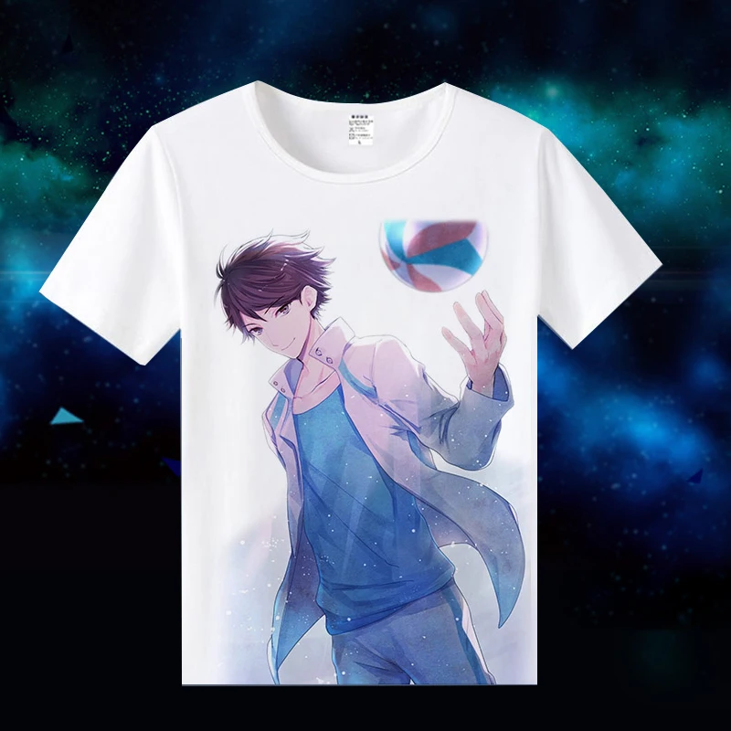 Футболка Haikyuu для мальчиков модная Повседневная рубашка с рисунком аниме