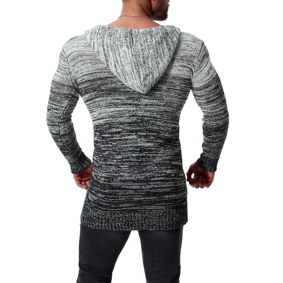 Мужской свитер с длинными рукавами сплошной цвет обычные однотонные свитера