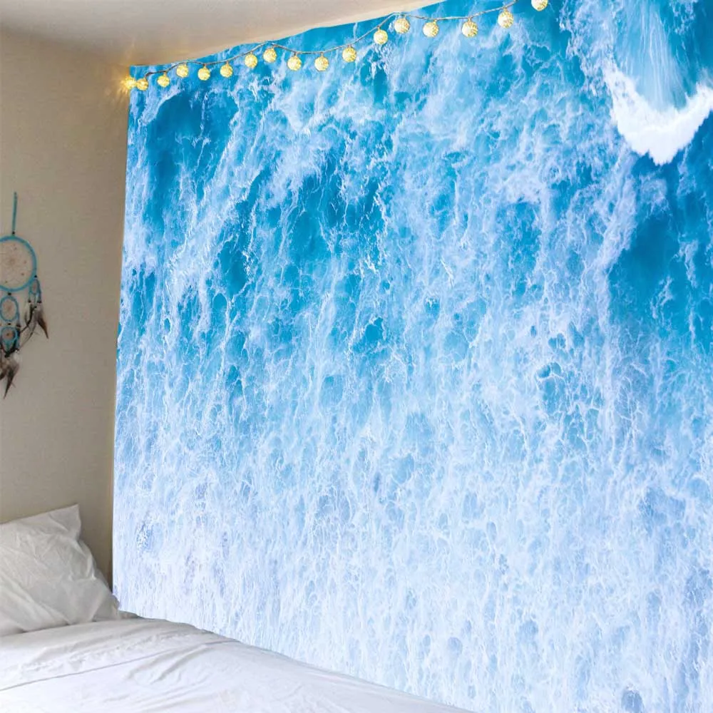 Волнистый гобелен ткань из полиэстера печатная настенная для украшения стен