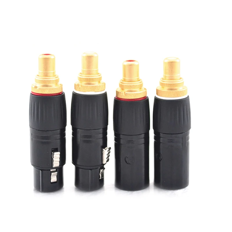 

2PC NEUTRIK XLR male to RCA Female Socket Adapter plated gold RCA plug XLR to RCA Female Socket Adapter Gold Balanced Cable Plug