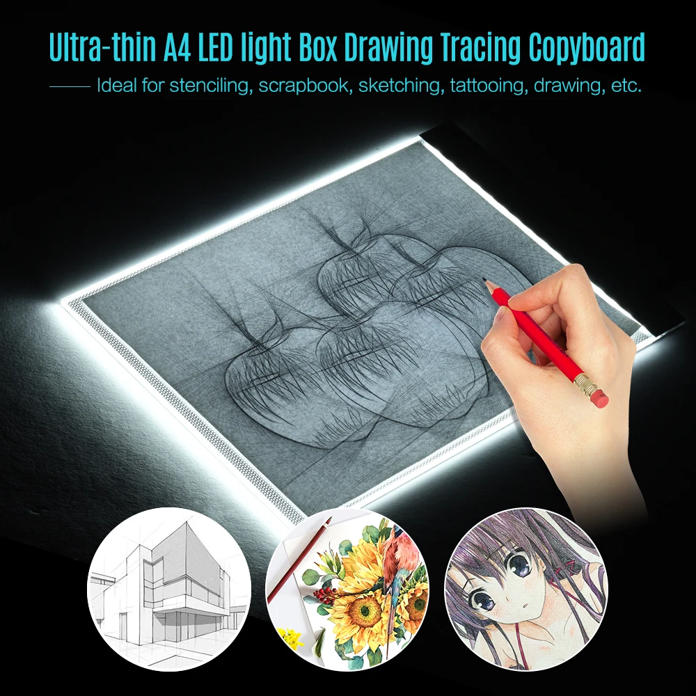 Планшет для рисования A4 цифровой графический планшет со светодиодной подсветкой