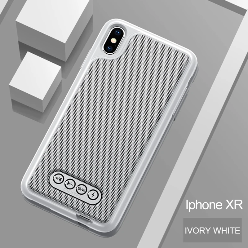 iPhone XR White 3 в 1 Bluetooth динамик чехол для телефона V4.2 power Bank чехол для телефона TPU Жесткий Чехол для iPhone 6/6S 7 8 Plus X/XS Max XR - Цвет: iPhone XR White